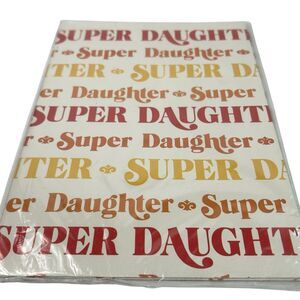Vintage Personally Yours Gift Wrap Paper Super Daughter 2 Sheets 1982 Each 20X28